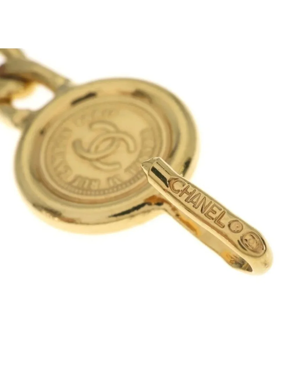 Chanel CC Logo Coin Medal Chain Belt Gold
